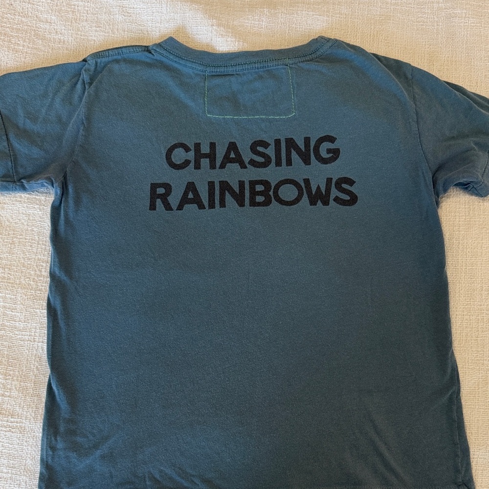 Aviator Nation Kids Blue Rainbow Mountain Graphic Tee Size 8 - Picture 2 of 3